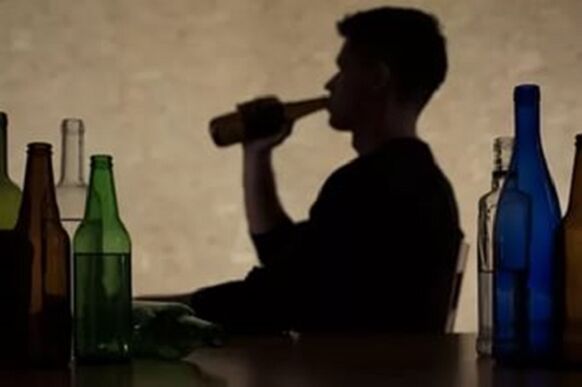 One person consumes alcohol